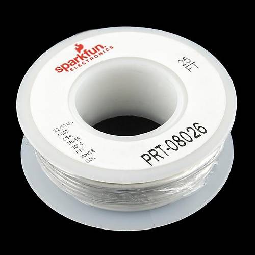 SparkFun Tek Damar Montaj Kablosu 7,5m(25ft) -22AWG Beyaz