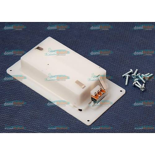 2'li Beyaz Kalem Pil Yuvas� �ase Montaj Tip Kablolu Anahtarl� (Vidalar Dahil)