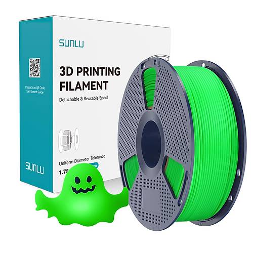 SUNLU PLA Glow Filament Ye�il 1.75mm 1kg