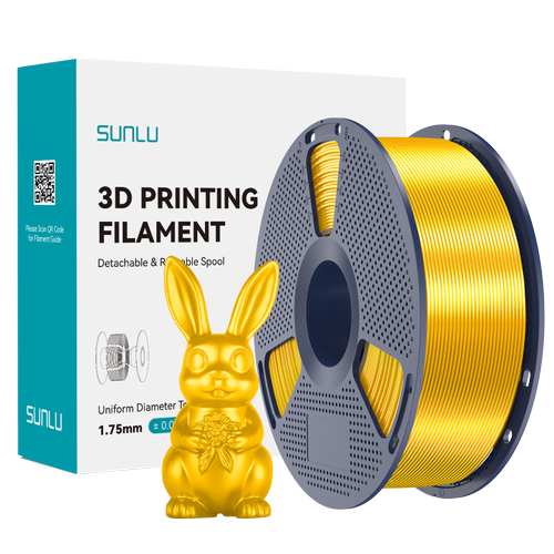 SUNLU SILK PLA+ Filament Alt�n 1.75mm 1kg