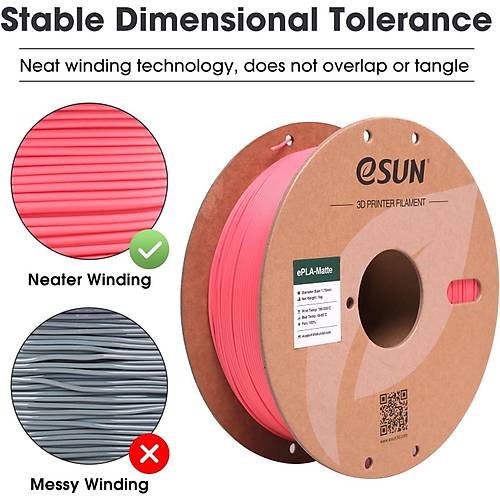 eSUN ePLA-Matte  Strawberry Red  Filament 1.75 mm 1 Kg