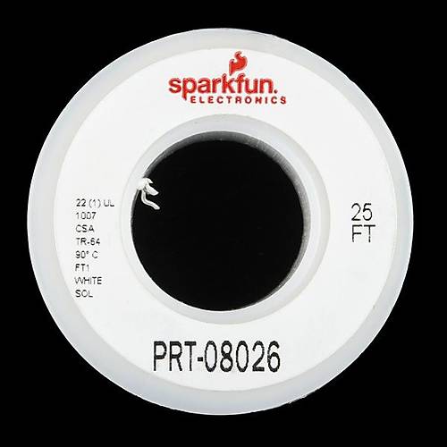 SparkFun Tek Damar Montaj Kablosu 7,5m(25ft) -22AWG Beyaz