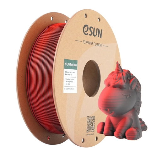 eSUN ePLA-Matte Dual Krmz Siyah Filament 1.75 mm 1 Kg