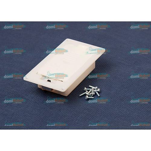 2'li Beyaz Kalem Pil Yuvas� �ase Montaj Tip Kablolu Anahtarl� (Vidalar Dahil)