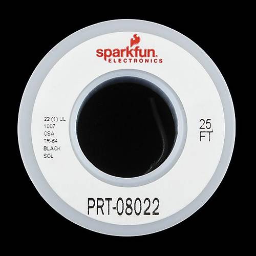 SparkFun Tek Damar Montaj Kablosu 7,5m(25ft) -22AWG Siyah
