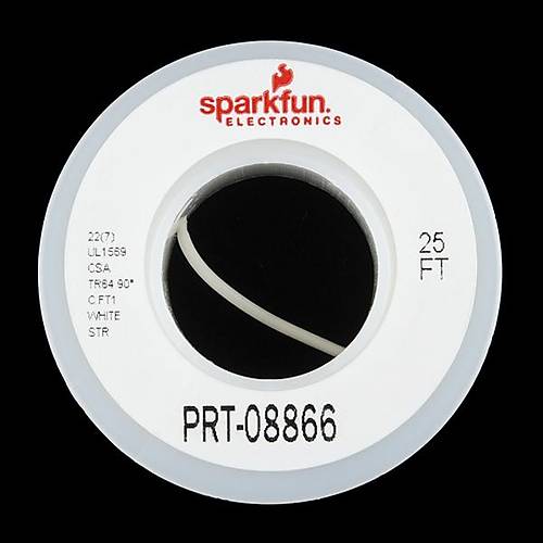 SparkFun Çok Damarlı Montaj Kablosu 7,5m(25ft) -22AWG Beyaz