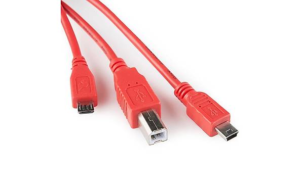 SparkFun USB Kablo A-B, MiniB, MikroB / Cerberus USB Cable L:1.8m