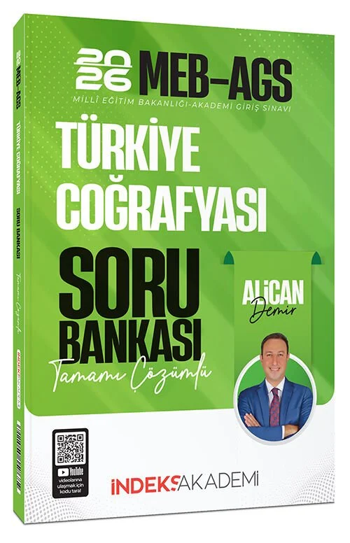 İndeks Akademi 2026 MEB-AGS Türkiye Coğrafyası Soru Bankası Çözümlü - Alican Demir İndeks Akademi Yayıncılık