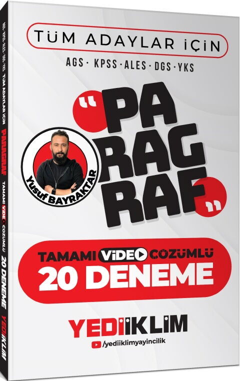 Yediiklim KPSS MEB-AGS ALES DGS YKS TYT AYT Paragraf 20 Deneme Çözümlü - Yusuf Bayraktar Yediiklim Yayınları