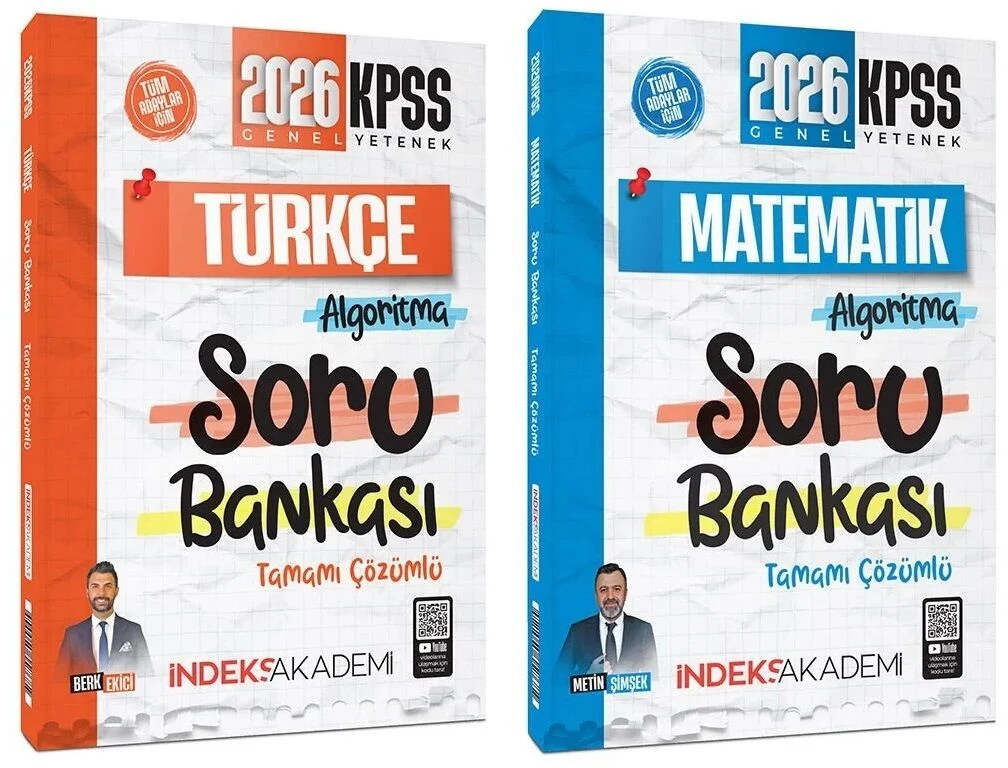 İndeks Akademi 2026 KPSS Türkçe + Matematik Algoritma Soru Bankası 2 li Set İndeks Akademi Yayıncılık