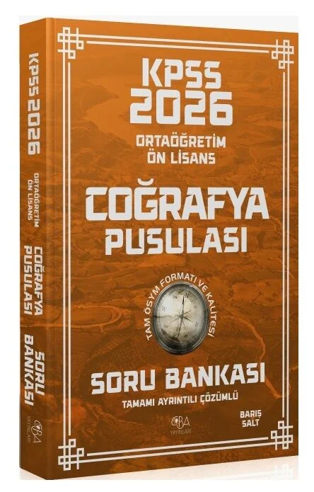 CBA Yayınları 2026 KPSS Lise Ortaöğretim Ön Lisans Coğrafya Pusulası Soru Bankası Çözümlü - Barış Salt CBA