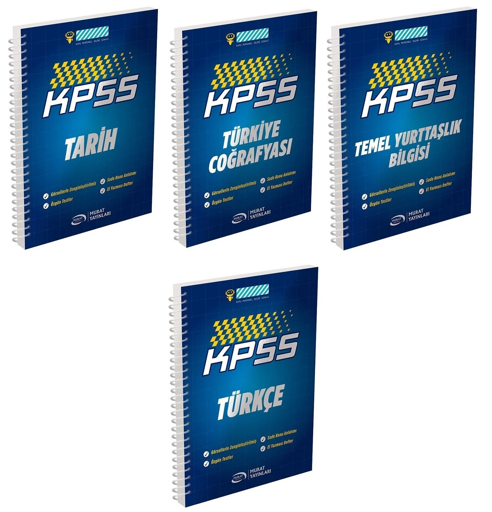 Murat KPSS Tarih + Coğrafya + Vatandaşlık + Türkçe Defteri 4 lü Set Murat Yayınları