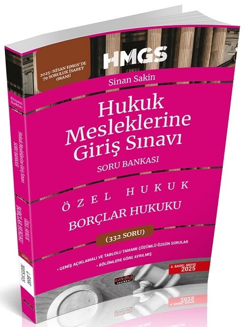Savaş 2025 HMGS Özel Hukuk Borçlar Hukuku Soru Bankası 4. Baskı - Sinan Sakin Savaş Yayınları