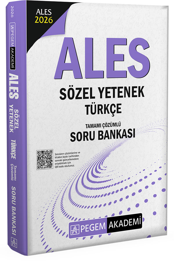 Pegem Yayınları 2026 ALES Sözel Yetenek Türkçe Tamamı Çözümlü Soru Bankası