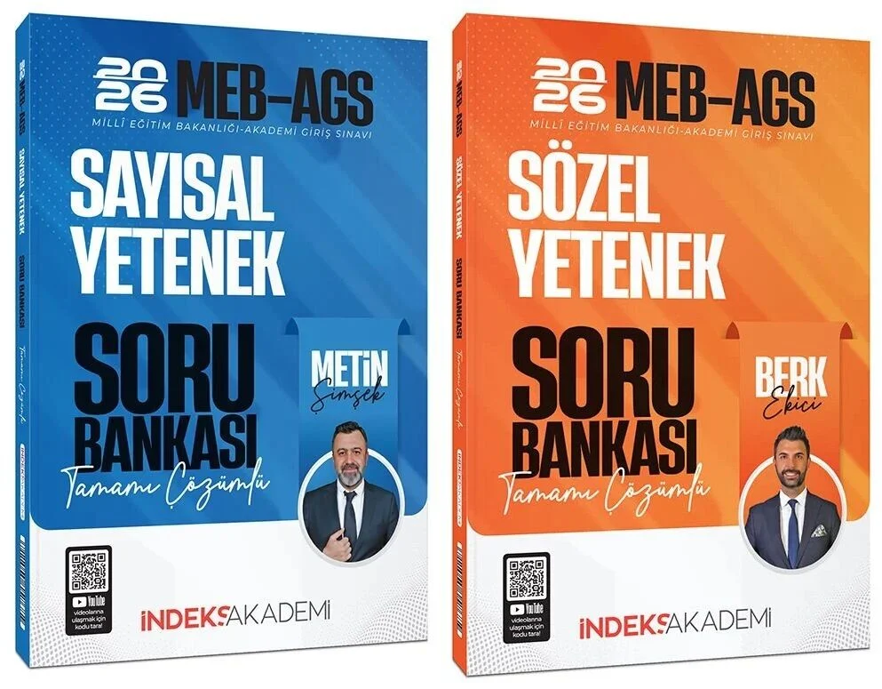 İndeks Akademi MEB-AGS Sayısal + Sözel Yetenek Soru Bankası 2 li Set - Metin Şimşek, Berk Ekici İndeks Akademi Yayıncılık