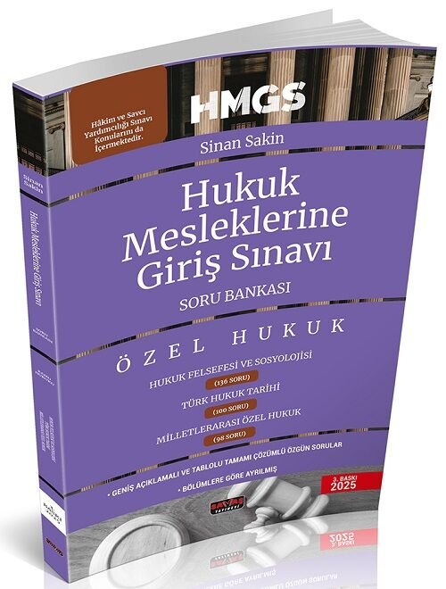 Savaş HMGS Hukuk Felsefesi ve Sosyolojisi Türk Hukuk Tarihi Milletlerarası Özel Hukuk Soru Bankası Savaş Yayınları Şubat 2025