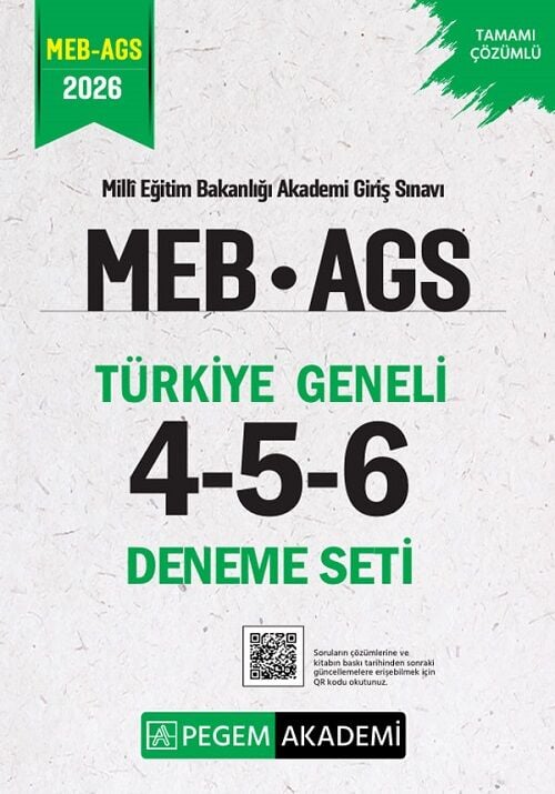 Pegem 2026 MEB-AGS Türkiye Geneli 3 Deneme Çözümlü (4-5-6) Pegem Akademi Yayınları