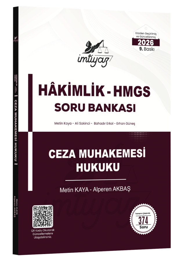 İMTİYAZ 2026 HMGS Hakimlik Ceza Muhakemesi Hukuku Soru Bankası Metin Kaya, Alperen Akbaş