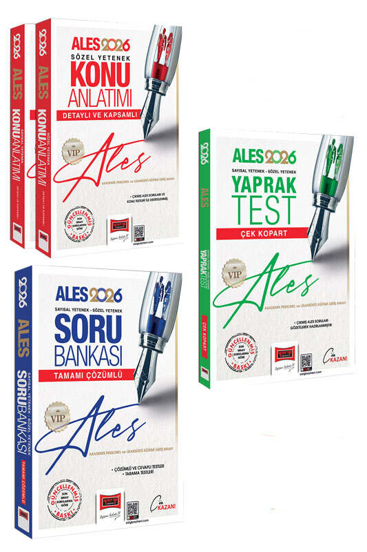 Yargı 2026 ALES VIP Konu + Soru Bankası + Yaprak Test 3 lü Set Yargı Yayınları