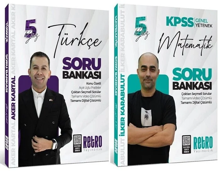 Retro 2026 KPSS Türkçe+Matematik 5Yüz Soru Bankası 2 li Set Retro Yayıncılık