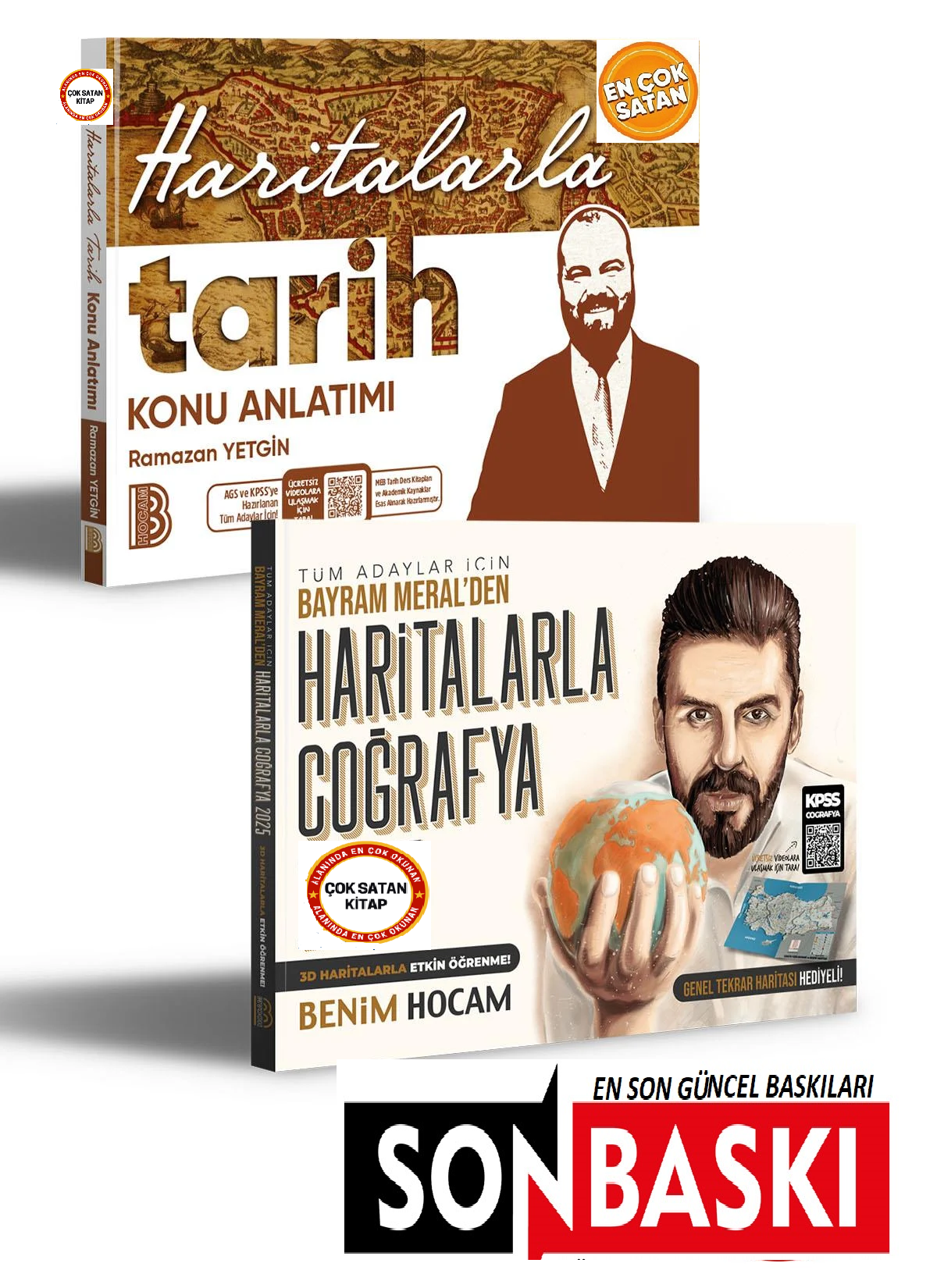 Benim Hocam Yayınları 2026 KPSS MEB-AGS Haritalarla Tarih + Coğrafya Konu Anlatımı 2 li Set - Ramazan Yetgin, Bayram Meral