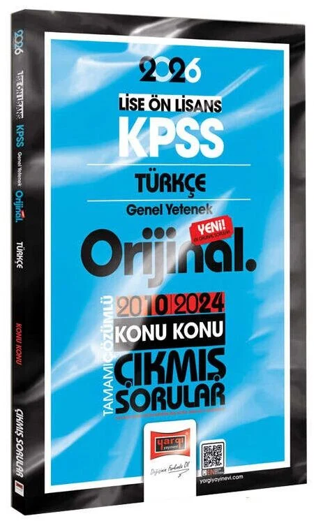 Yargı 2026 KPSS Lise Ön Lisans Türkçe Orijinal Çıkmış Sorular 2010-2024 Çözümlü Yargı Yayınları