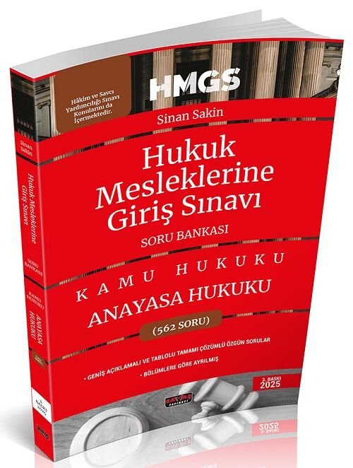 Savaş 2025 HMGS Anayasa Hukuku Soru Bankası - Sinan Sakin