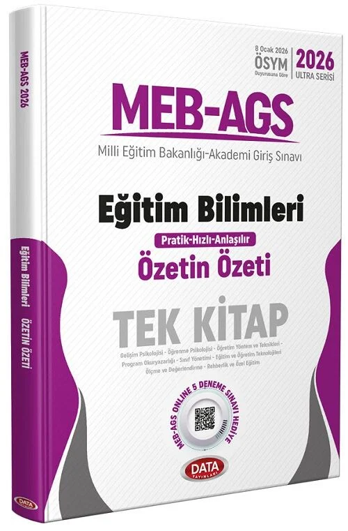 YENİ AGS - Data 2026 MEB-AGS Eğitim Bilimleri Özetin Özeti Tek Kitap Ultra Serisi Data Yayınları