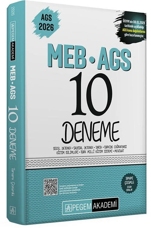 YENİ AGS - Pegem 2026 MEB-AGS Tüm Dersler 10 Deneme Çözümlü Pegem Akademi Yayınları