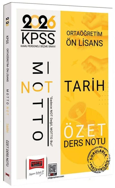 Yargı 2026 KPSS Lise Ortaöğretim Ön Lisans Tarih Motto Özet Ders Notu Yargı Yayınları