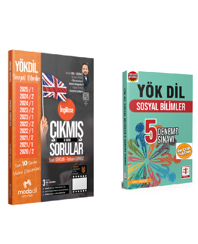 Modadil Yayınları YÖKDİL Sosyal Bilimleri Çıkmış Sorular Tamamı Video Çözümlü Suat Gürcan, Rıdvan Gürbüz-Tercih Yayınevi Yökdil İngilizce Sosyal Bilimleri 5 Deneme Sınavı (Volkan Gölgesiz)