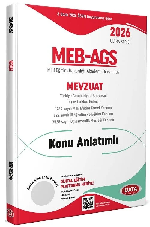 Data 2026 MEB-AGS Mevzuat Soru Bankası Çözümlü Ultra Serisi Data Yayınları