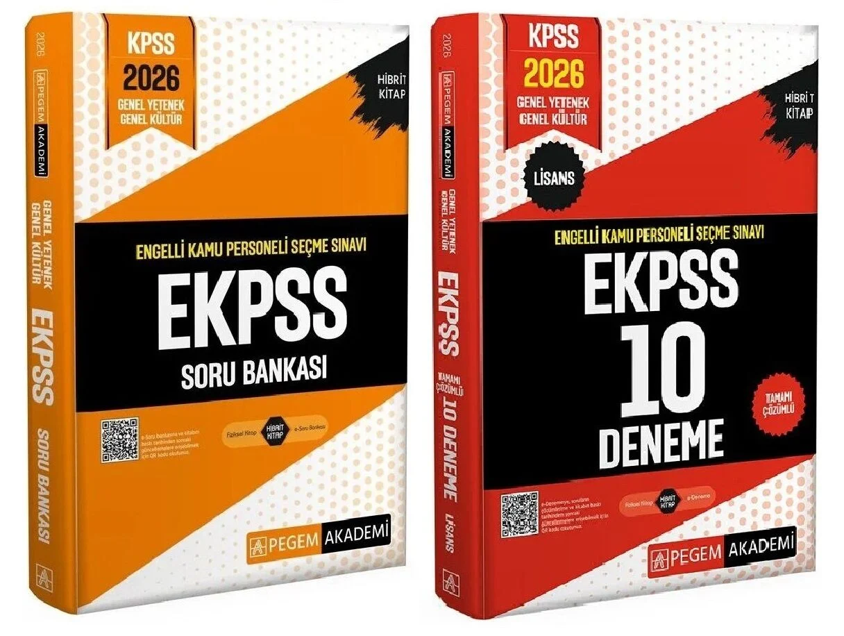 Pegem Yayınları 2026 EKPSS Soru Bankası + 10 Deneme 2 li Set