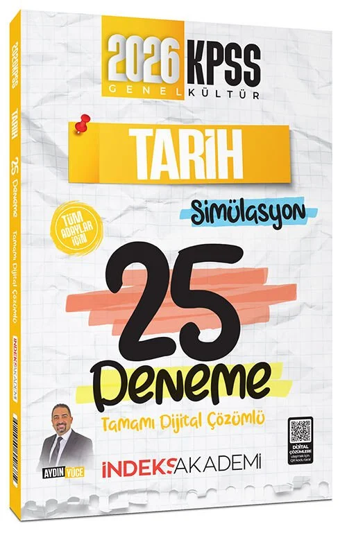 İndeks Akademi 2026 KPSS Tarih Simülasyon 25 Deneme Çözümlü - Aydın Yüce İndeks Akademi Yayıncılık