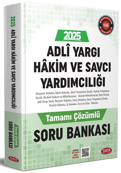 Data Yayınları 2025 Adli Yargı Hakim ve Savcı Yardımcılığı Soru Bankası Çözümlü