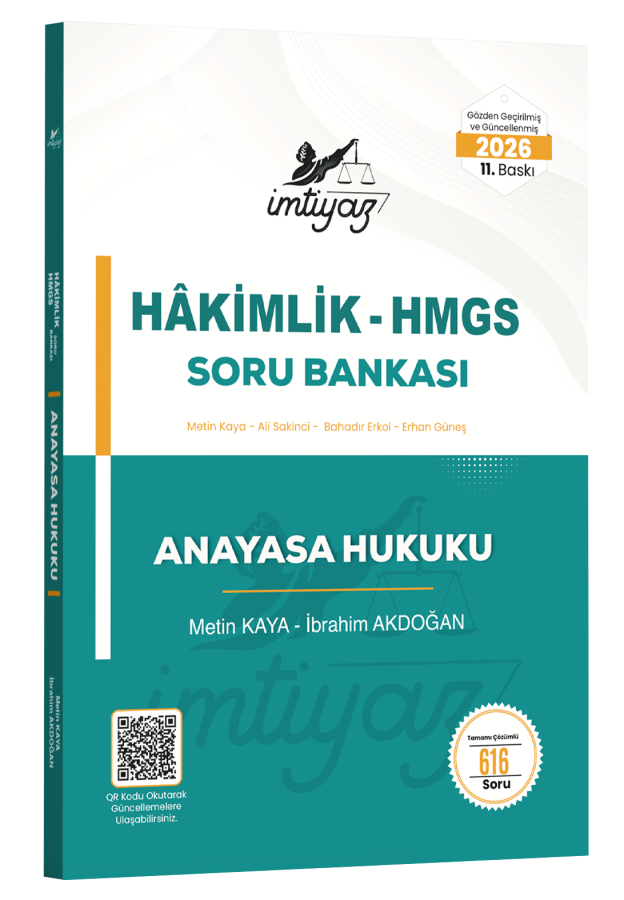 İmtiyaz Yayıncılık Adli İdari Hakimlik Anayasa Hukuku Soru Bankası Çözümlü (Metin Kaya, İbrahim Akdoğan)