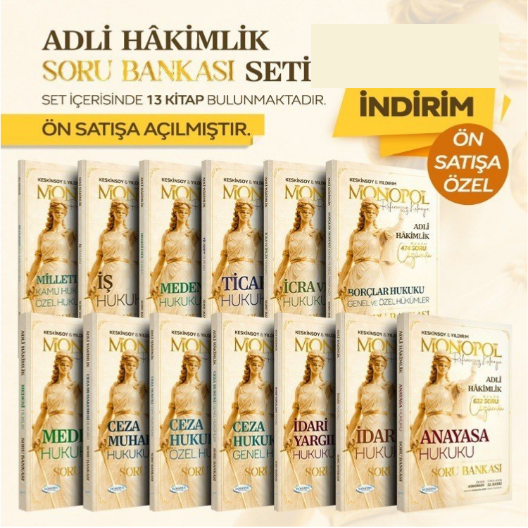 Adli Hakimlik Soru Bankası Seti Monopol Yayınları 2026
