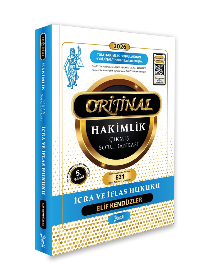 Yetki Yayınları 2026 Hakimlik Kaymakamlık KPSS İcra Müdürlüğü İcra ve İflas Hukuku ORJİNAL Çıkmış Soru Bankası (Elif Kendüzler)