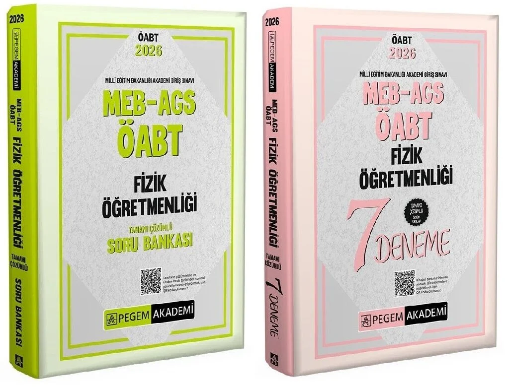 Pegem 2026 ÖABT MEB-AGS Fizik Öğretmenliği Soru Bankası + 7 Deneme 2 li Set Pegem Akademi Yayınları