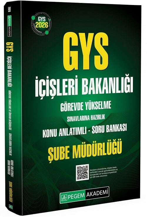 Pegem 2026 GYS İçişleri Bakanlığı Şube Müdürlüğü Konu Anlatımlı Soru Bankası Görevde Yükselme PegemAkademi Yayınları