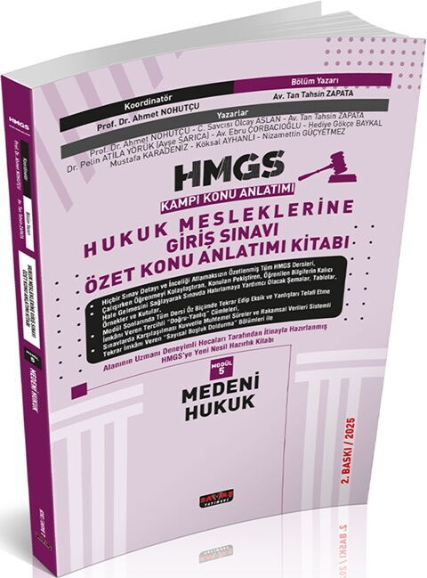 Savaş Yayınları 2025 HMGS Özet Konu Anlatımı Medeni Hukuk Tan Tahsin Zapata Savaş Yayınevi