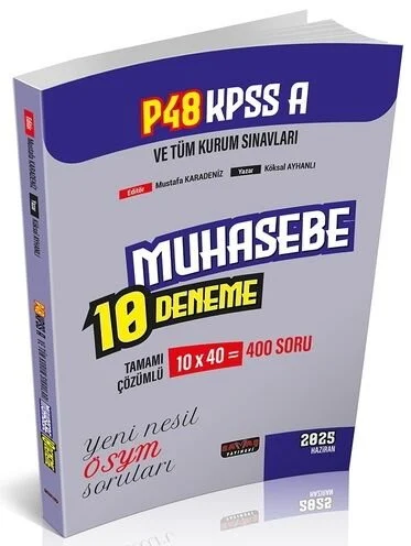 Savaş 2025 KPSS A Grubu P48 Muhasebe 10 Deneme Çözümlü - Köksal Ayhanlı Savaş Yayınları