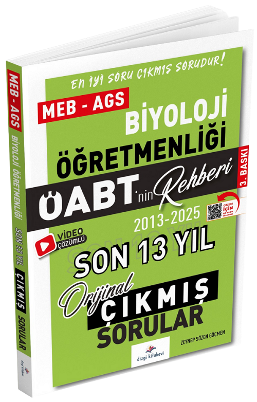 Dizgi Kitap 2026 ÖABT MEB-AGS nin Rehberi Biyoloji Öğretmenliği Çıkmış Sorular Son 13 Yıl Çözümlü - Zeynep Sözen Göçmen Dizgi Kitap Yayınları