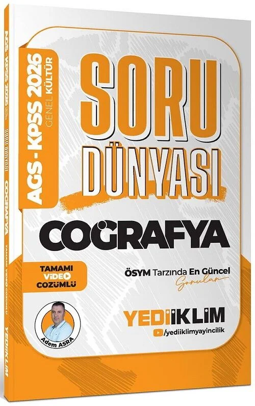 Yediiklim 2026 KPSS Coğrafya Soru Dünyası Soru Bankası - Adem Asra Yediiklim Yayınları