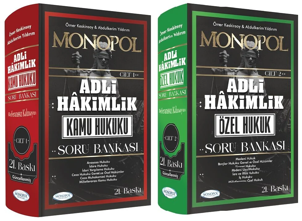 Monopol Yayınları 2025 Adli Hakimlik Kamu + Özel Hukuk Soru Bankası 2 li Set