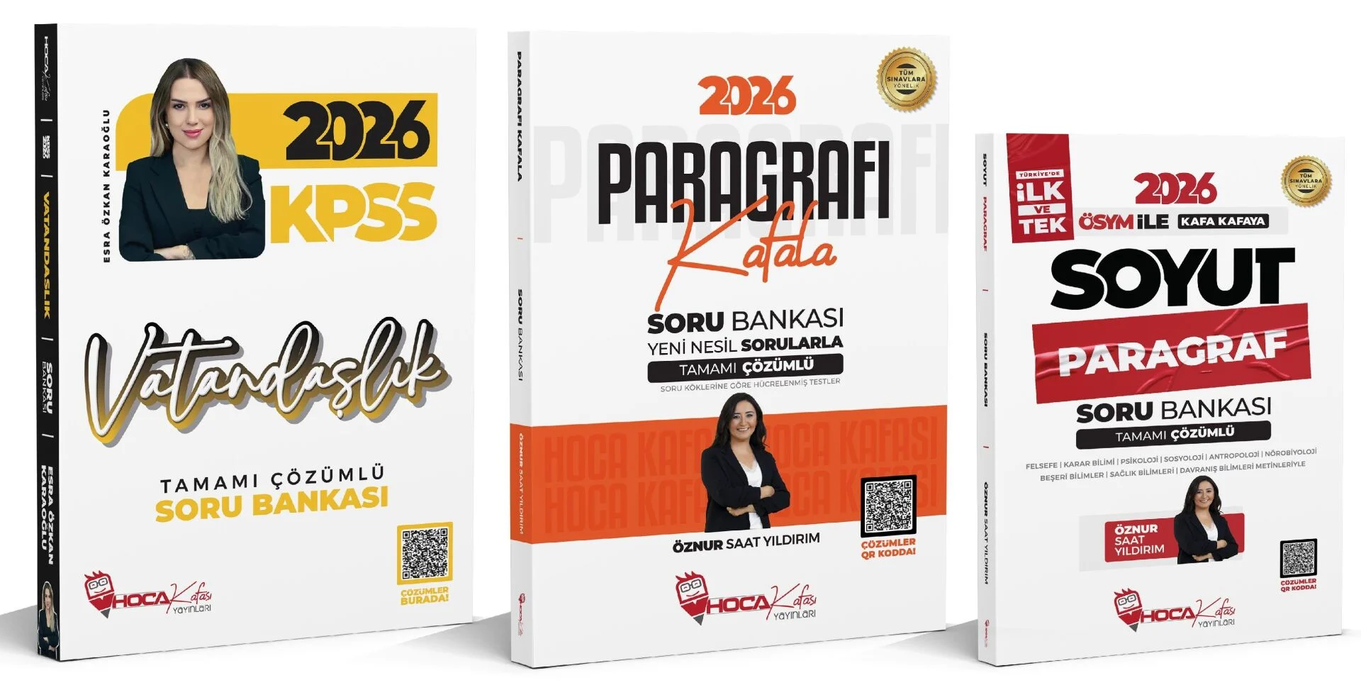Hoca Kafası 2026 KPSS Vatandaşlık + Paragraf Soru Bankası 3 lü Set - Esra Özkan Karaoğlu, Öznur Saat Yıldırım Hoca Kafası Yayınları