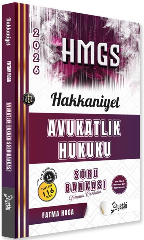 Yetki Yayınları 2026 HMGS Hakkaniyet Avukatlık Hukuku Soru Bankası