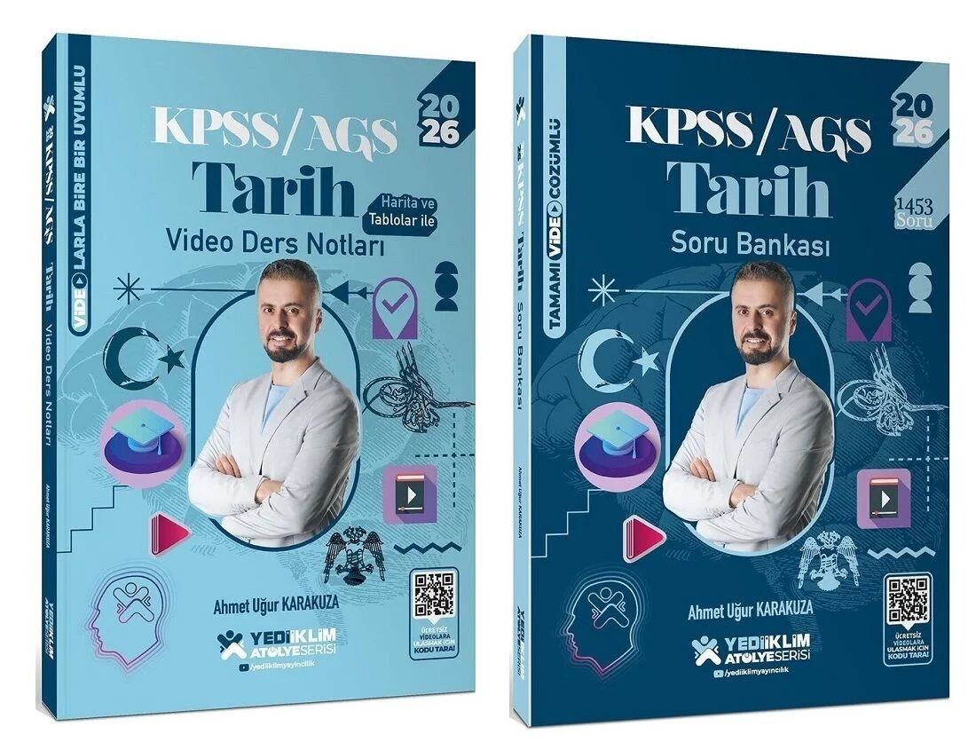 Yediiklim Yayınları 2026 KPSS Tarih Atölye Video Ders Notları + Soru Bankası 2 li Set - Ahmet Uğur Karakuza