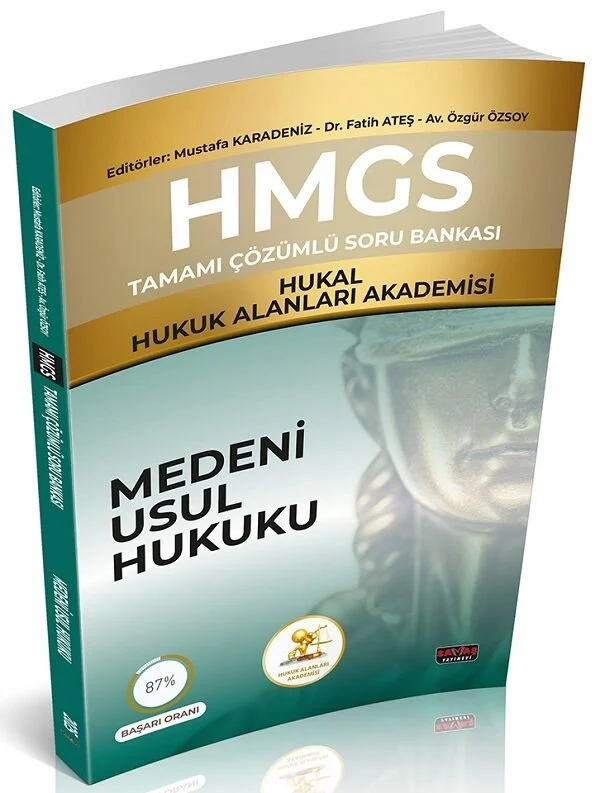 Savaş HMGS HUKAL Hukuk Alanları Akademisi Medeni Usul Hukuku Soru Bankası Çözümlü - Mustafa Karadeniz Savaş Yayınları
