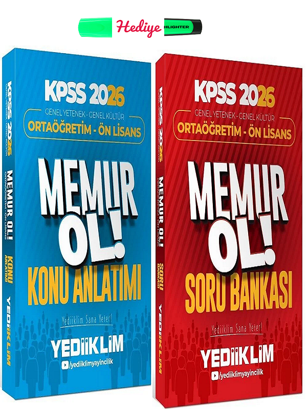 Yediiklim Yayınları 2026 KPSS Lise Ortaöğretim Ön Lisans MEMUR OL Konu+Soru (Kalem)